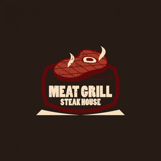 Conceito de emblema de logotipo de carne fresca