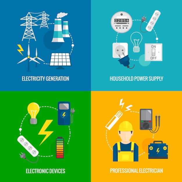 Vetor conceito de energia de eletricidade