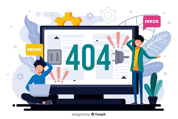 Conceito de erro 404 para a página de destino