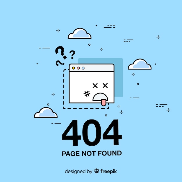 Conceito de erro 404 para a página de destino