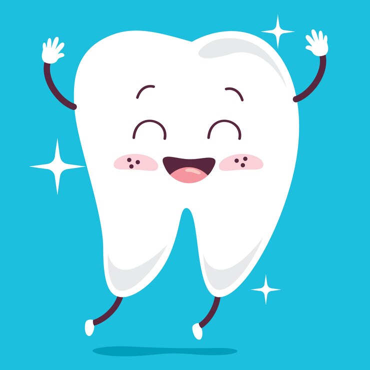 Vetor conceito de escovar os dentes com personagem de desenho animado