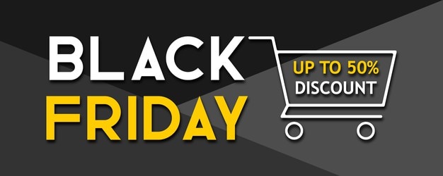 Vetor conceito de estilista de black friday para banner