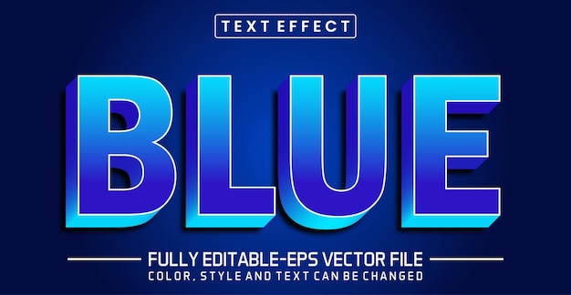 Vetor conceito de estilo de texto de efeito de estilo de texto azul editável