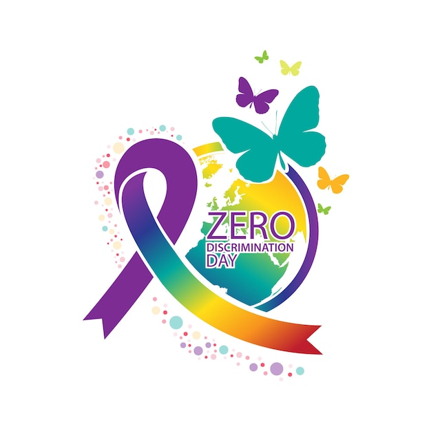 Conceito de evento de logotipo horizontal de dia de discriminação zero