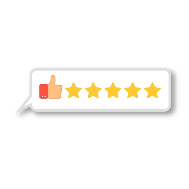 Conceito de feedback cinco estrelas