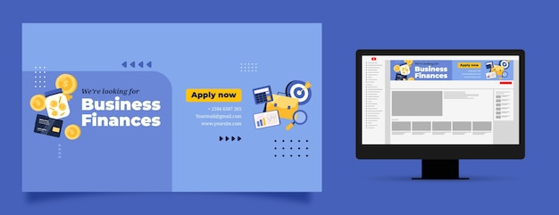 Vetor conceito de finanças de design plano arte do canal do youtube