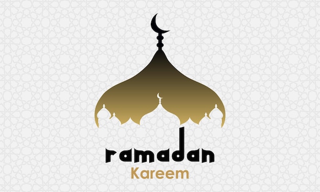 Conceito de fundo de Ramadan Kareem com silhueta de mesquita Ilustração vetorial.