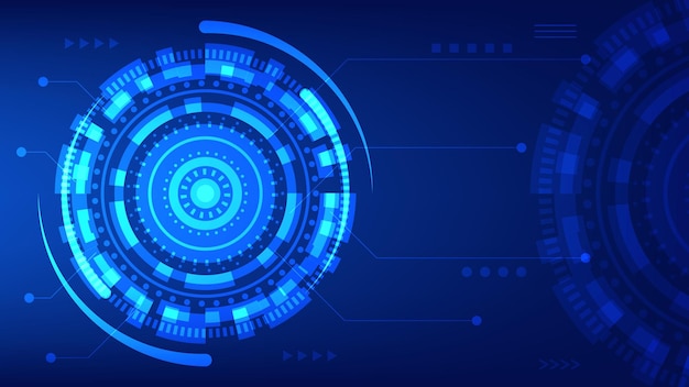 conceito de fundo de tecnologia de inovação futurista. tela HUD de alta tecnologia com luz azul brilhante virtual