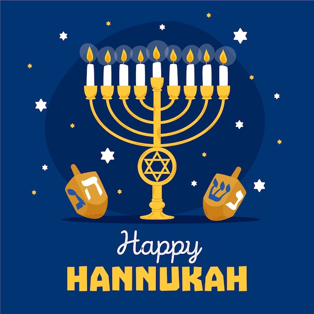 Conceito de hanukkah em design plano