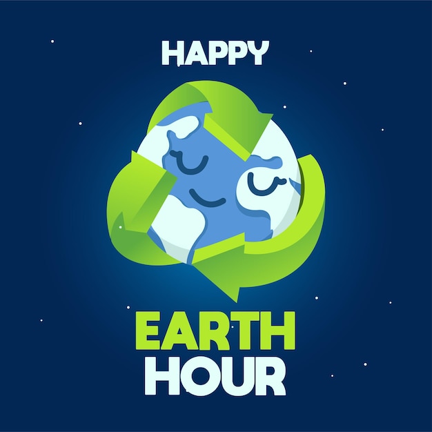 Conceito de happy hour com ilustração da terra adormecida