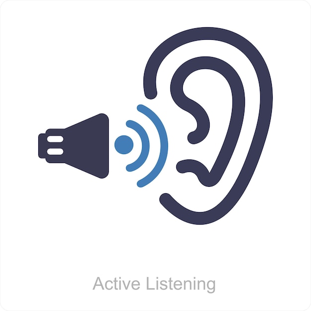 Vetor conceito de ícone de escuta ativa e fofoca