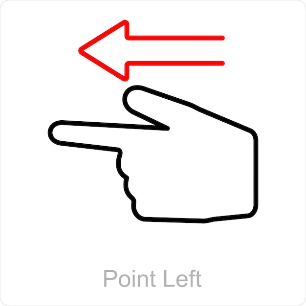 Conceito de ícone de ponto e caminho à esquerda