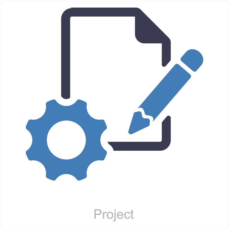 Vetor conceito de ícone de projeto e gerente