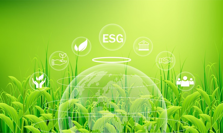 Vetor conceito de ícone esg ambiente sociedade e governançagoconceito de cidade verde e ecológica
