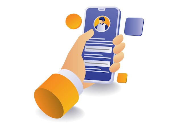 Conceito de ilustração de aplicação de conta pessoal de smartphone