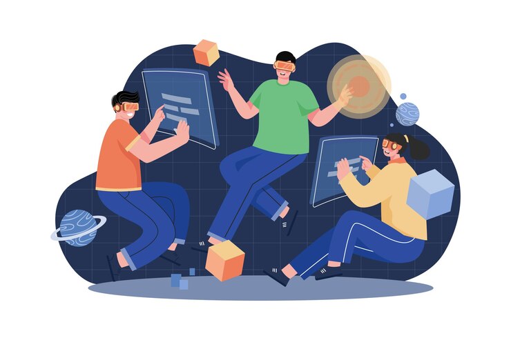 Vetor conceito de ilustração de comunidade virtual uma ilustração plana isolada no fundo branco