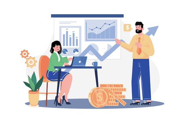 Conceito de ilustração de educação de investimento