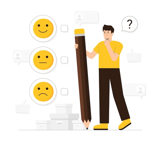 Vetor conceito de ilustração de feedback do cliente