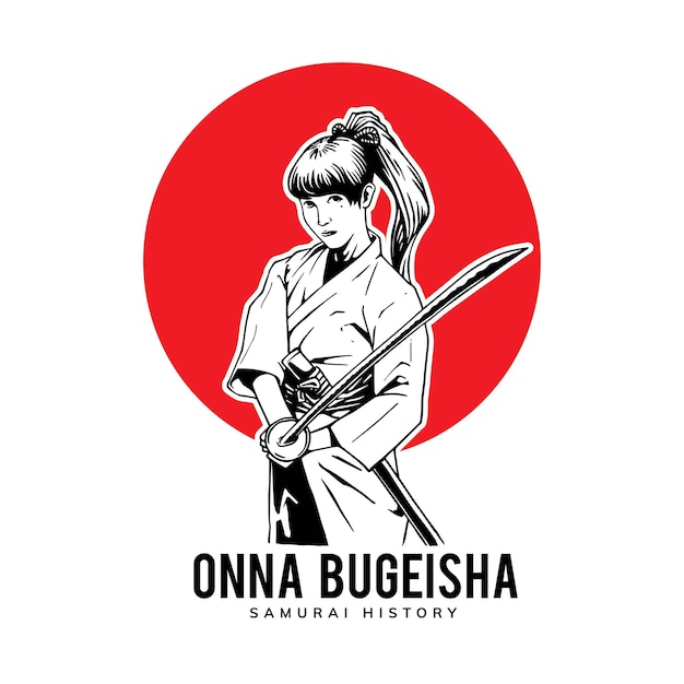 Conceito de ilustração de garotas samurai