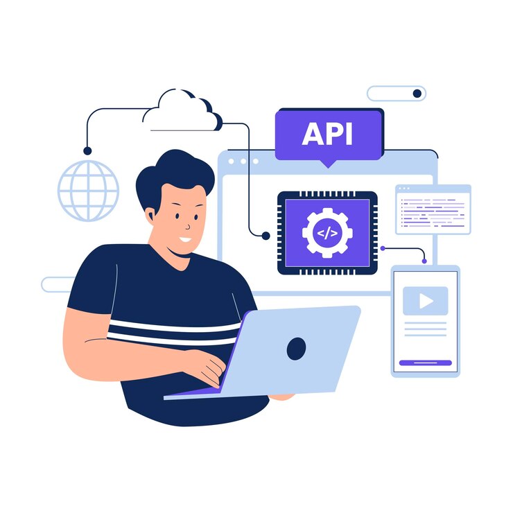 Vetor conceito de ilustração de interface de programação de aplicativos