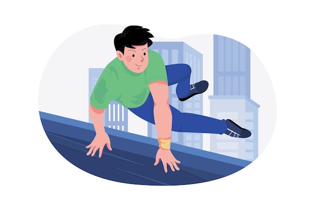 Vetor conceito de ilustração de parkour