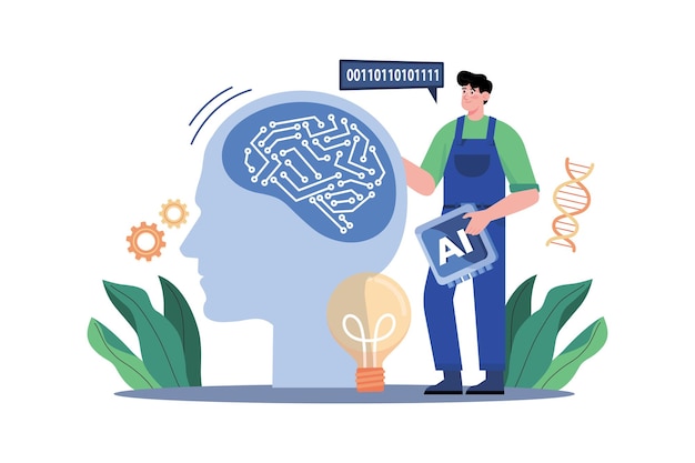 Conceito de ilustração de produção de IA