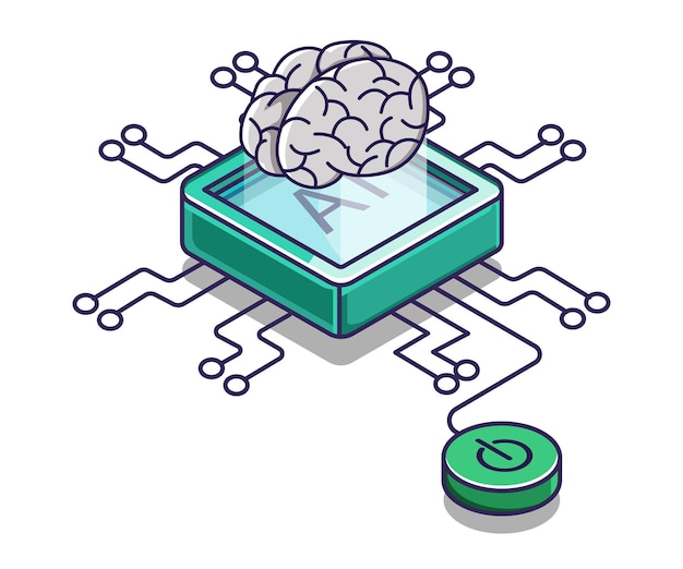 Vetor conceito de ilustração de rede de inteligência artificial