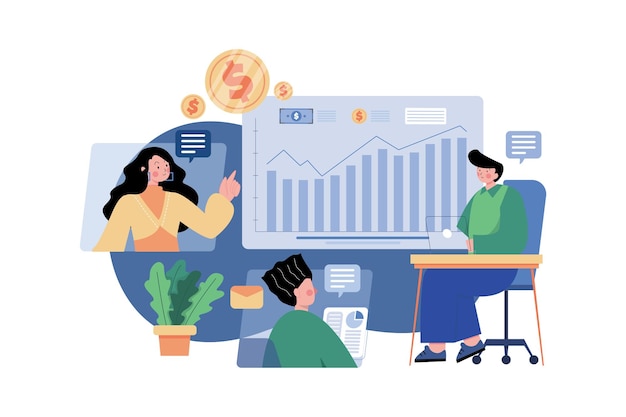 Conceito de ilustração de reunião financeira