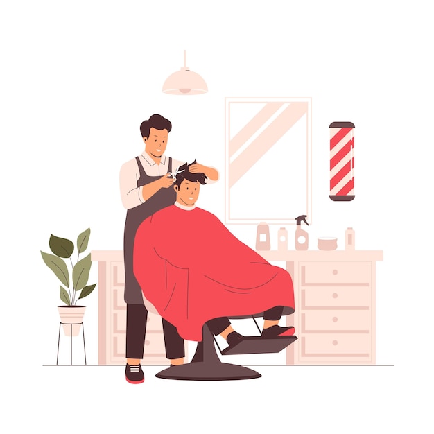 Conceito de ilustração de salão de cabeleireiro