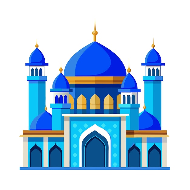 Conceito de ilustração vetorial 3D de mesquita realisticamente e lindamente projetada