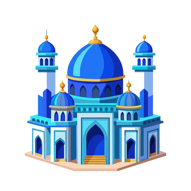 Conceito de ilustração vetorial 3D de mesquita realisticamente e lindamente projetada