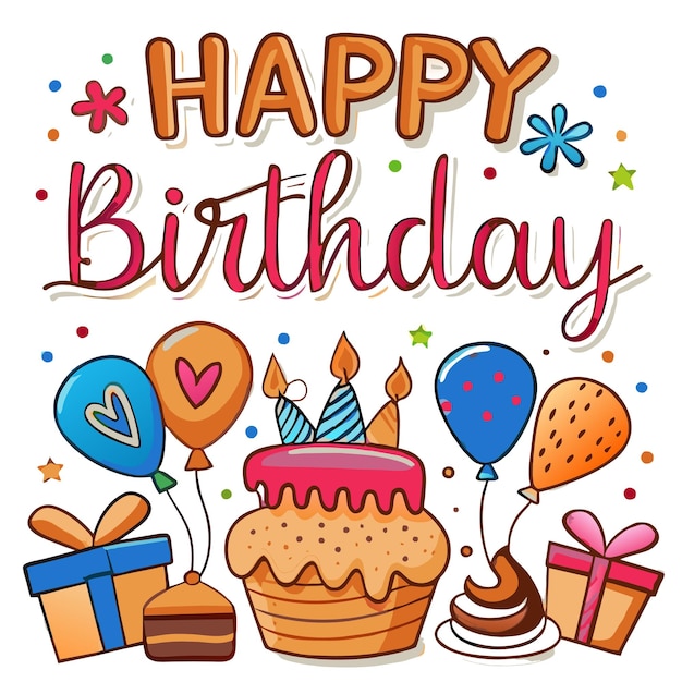 Conceito de ilustração vetorial de cartão de felicitações de aniversário