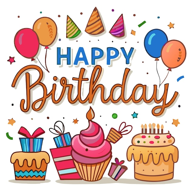 Conceito de ilustração vetorial de cartão de felicitações de aniversário