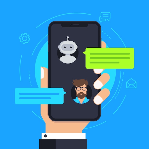 Conceito de ilustração vetorial de chatbot