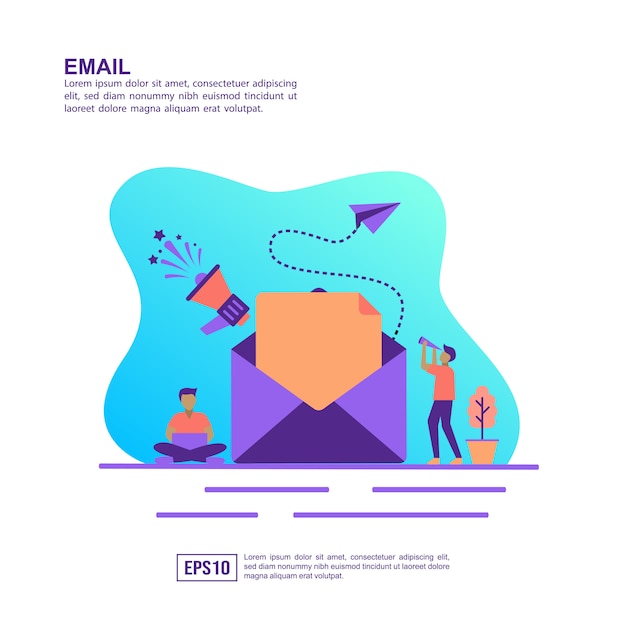 Vetor conceito de ilustração vetorial de e-mail