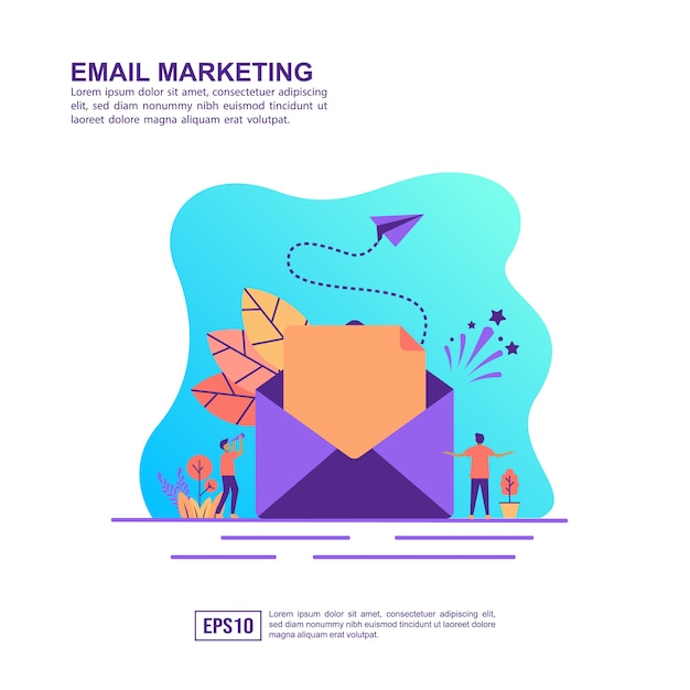 Conceito de ilustração vetorial de marketing por e-mail