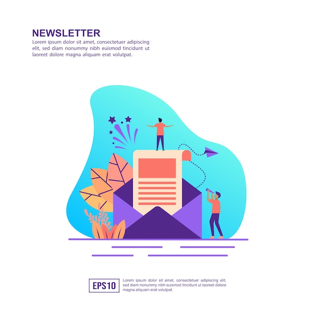 Conceito de ilustração vetorial de newsletter