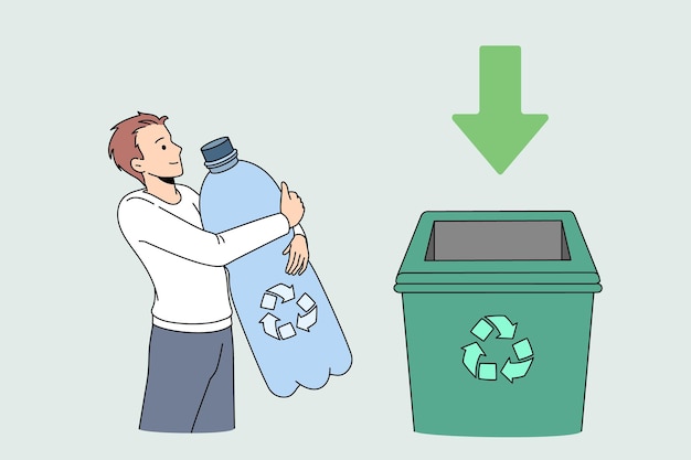 Conceito de ilustração vetorial de reciclagem de plástico