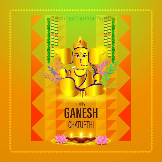 Conceito de ilustração vetorial de saudação do festival ganesh chaturthi