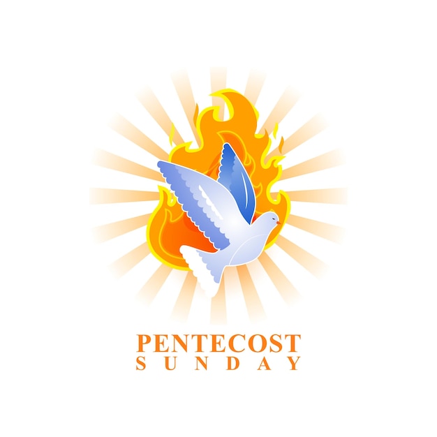 Vetor conceito de ilustração vetorial do banner de saudação do domingo de pentecostes