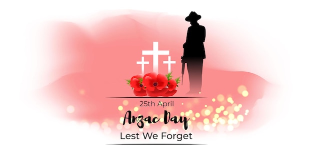 Vetor conceito de ilustração vetorial do banner do anzac day