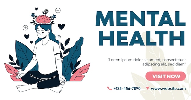 Conceito de ilustração vetorial do Dia Mundial da Saúde Mental