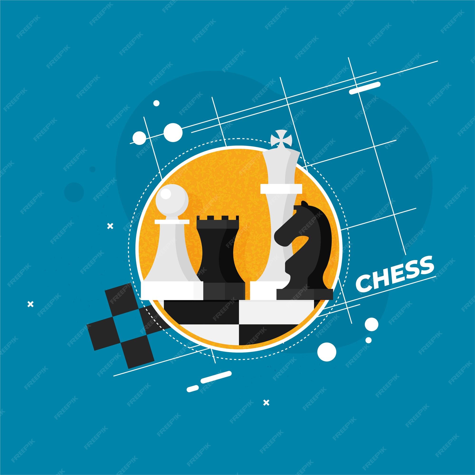 Conceito de ilustração vetorial moderna de design plano de estratégia de  negócios com figuras de xadrez em um tabuleiro de xadrez