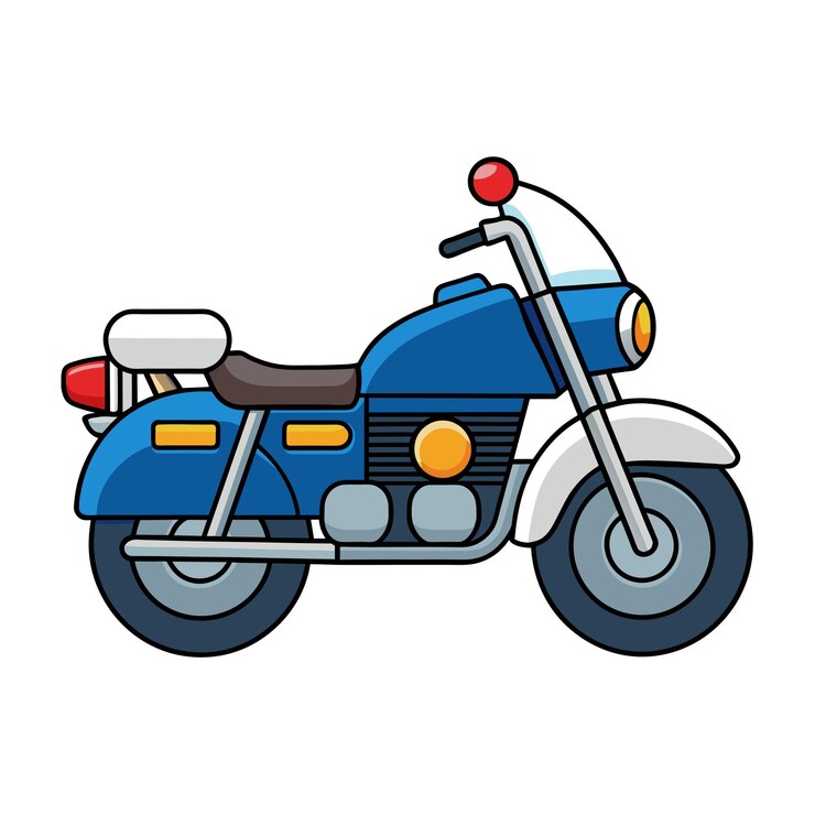 Vetor conceito de ilustração vetorial realista de desenhos animados de motocicletas