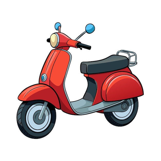 Conceito de ilustração vetorial realista de desenhos animados de motocicletas