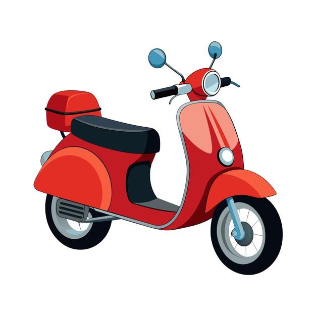 Conceito de ilustração vetorial realista de desenhos animados de motocicletas