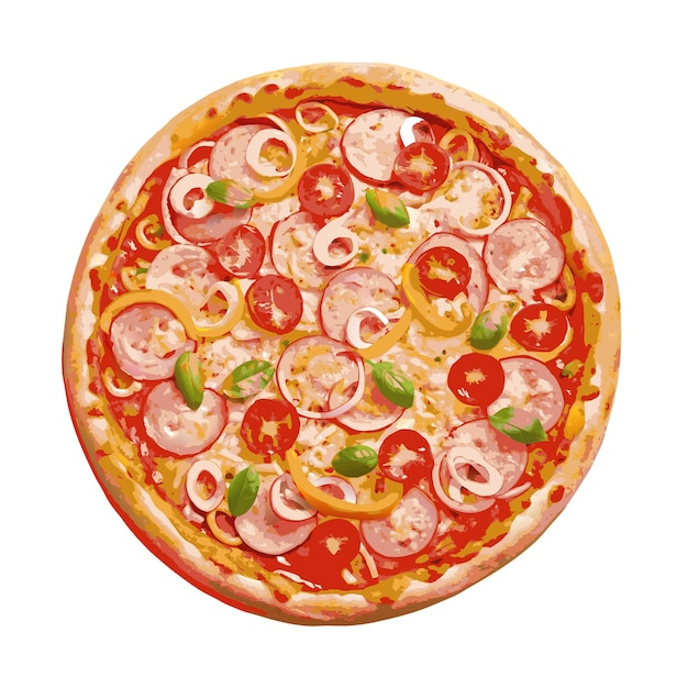 Conceito de ilustração vetorial realista de pizza