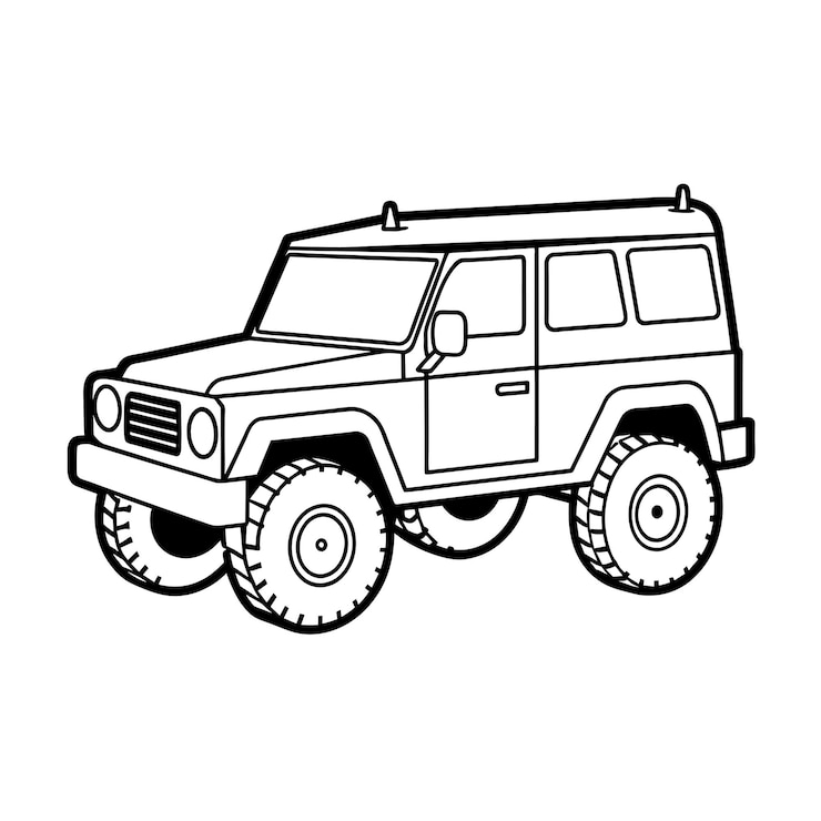 Vetor conceito de ilustração vetorial realista do contorno do carro