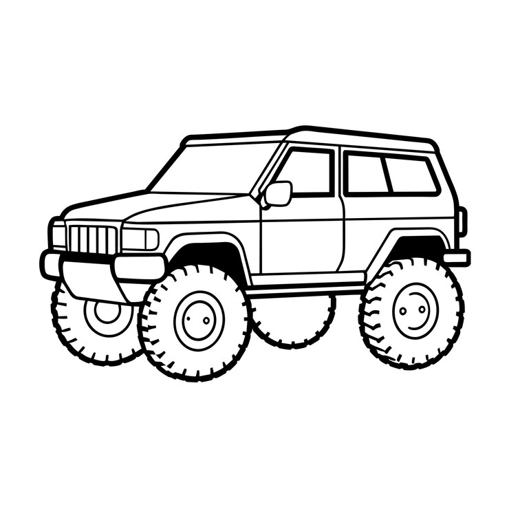 Vetor conceito de ilustração vetorial realista do contorno do carro