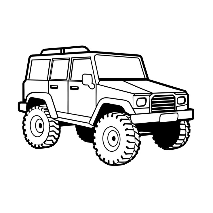 Vetor conceito de ilustração vetorial realista do contorno do carro